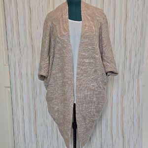 Women's Beige Open-Front Sweater